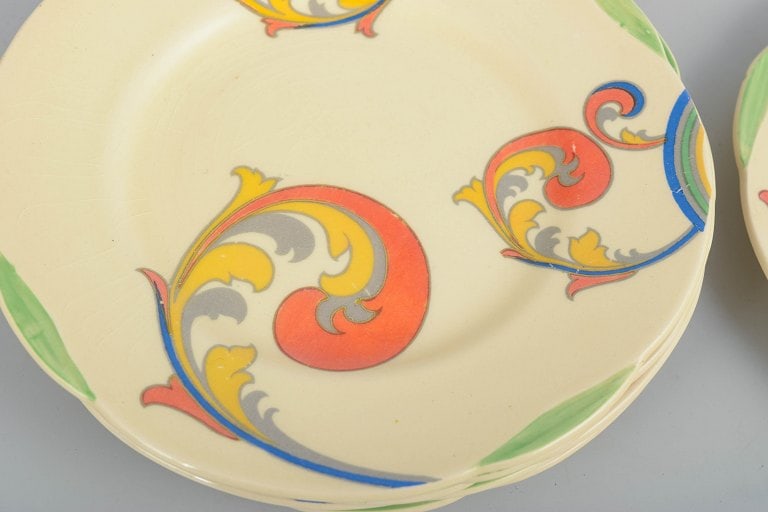 Clarice Cliff for Royal Doulton, England. Faience set of six cake plates with decoration from the - 3