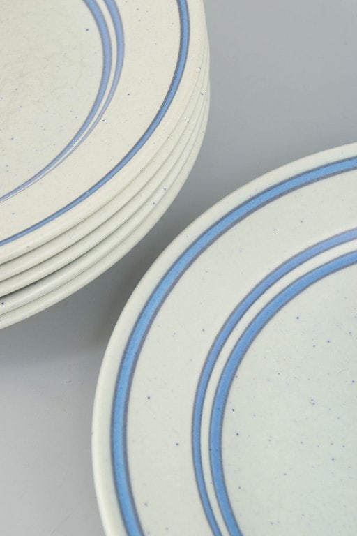 Stig Lindberg for Gustavsberg, Sweden. Six faience salad plates with circular form. Approx. 1970s. - 3