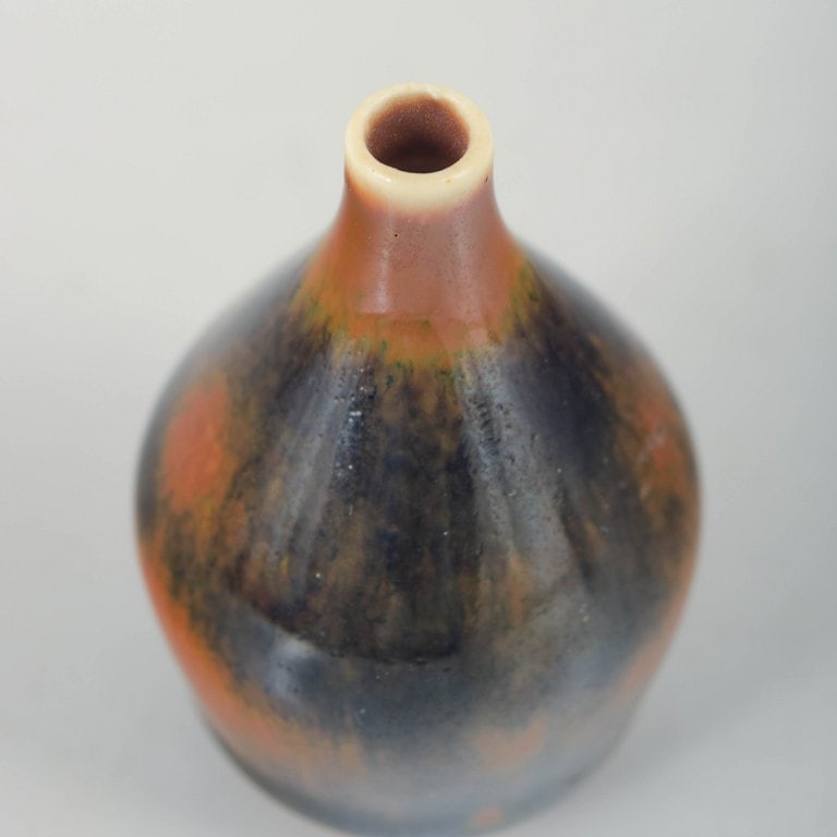 Carl-Harry Stalhane for Rorstrand, Sweden. Miniature stoneware vase in blue-grey and brown tones. - 3