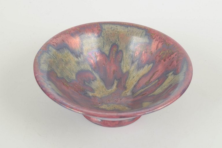 Johan Andersson for Hoganas, Sweden. Stoneware bowl with flared rim in pink, blue, lilac and green - 2