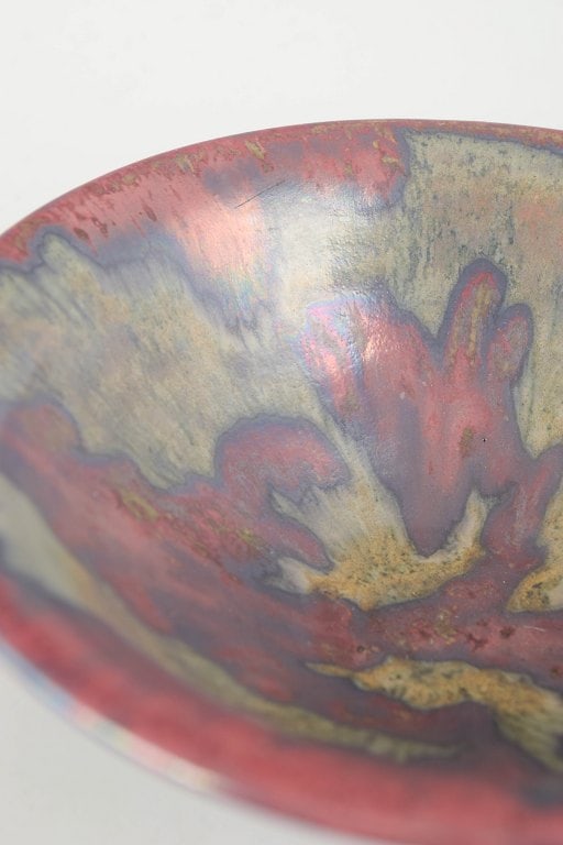 Johan Andersson for Hoganas, Sweden. Stoneware bowl with flared rim in pink, blue, lilac and green - 3