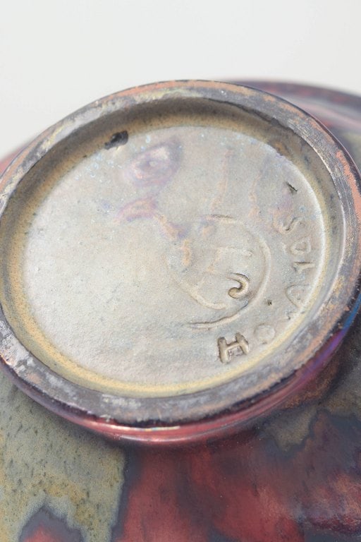 Johan Andersson for Hoganas, Sweden. Stoneware bowl with flared rim in pink, blue, lilac and green - 4