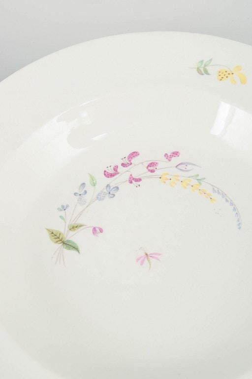 Stig Lindberg for Gustavsberg, Sweden. Set of six faience soup plates with floral decoration. - 3