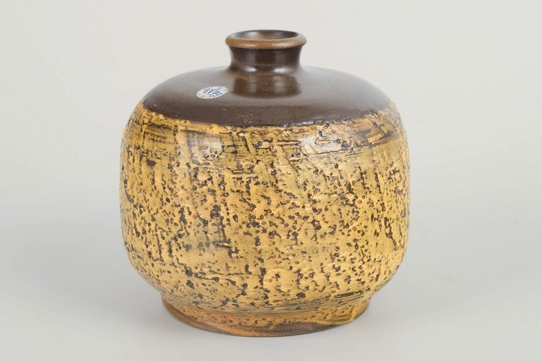 Goran Andersson for Upsala Ekeby, Sweden. Stoneware vase with a rounded body and small neck. Approx. (1 of 4)