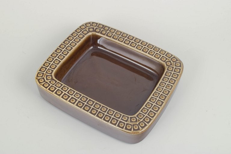 Gunnar Nylund for Rorstrand, Sweden. Rectangular dish with geometric relief pattern along the rim. - 2