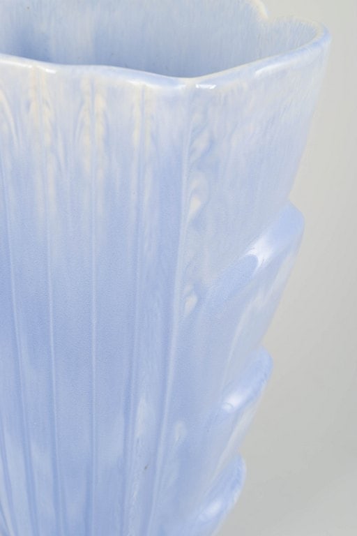Rorstrand, Sweden. Large ceramic vase with blue glaze with a pearlescent sheen. Mid-20th century. - 3