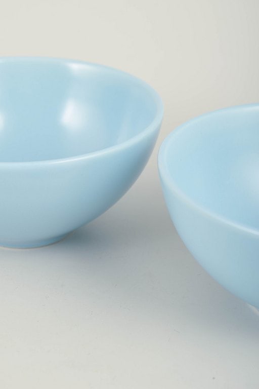 Hoganas Keramik, Sweden. Set of two stoneware bowls in turquoise glaze. Late 20th century. - 3