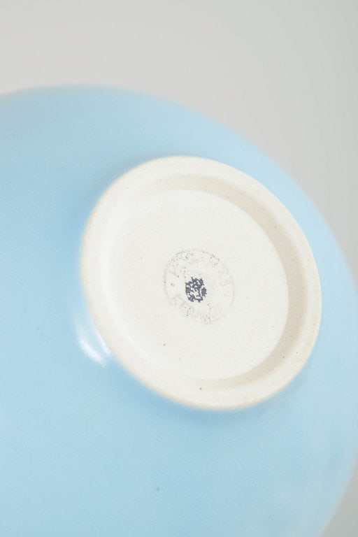 Hoganas Keramik, Sweden. Set of two stoneware bowls in turquoise glaze. Late 20th century. - 4