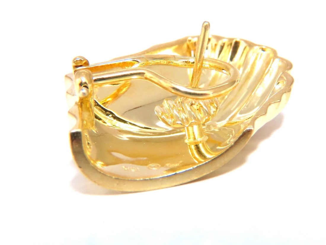 18kt Gold Clip earrings Shell Classic** - 3