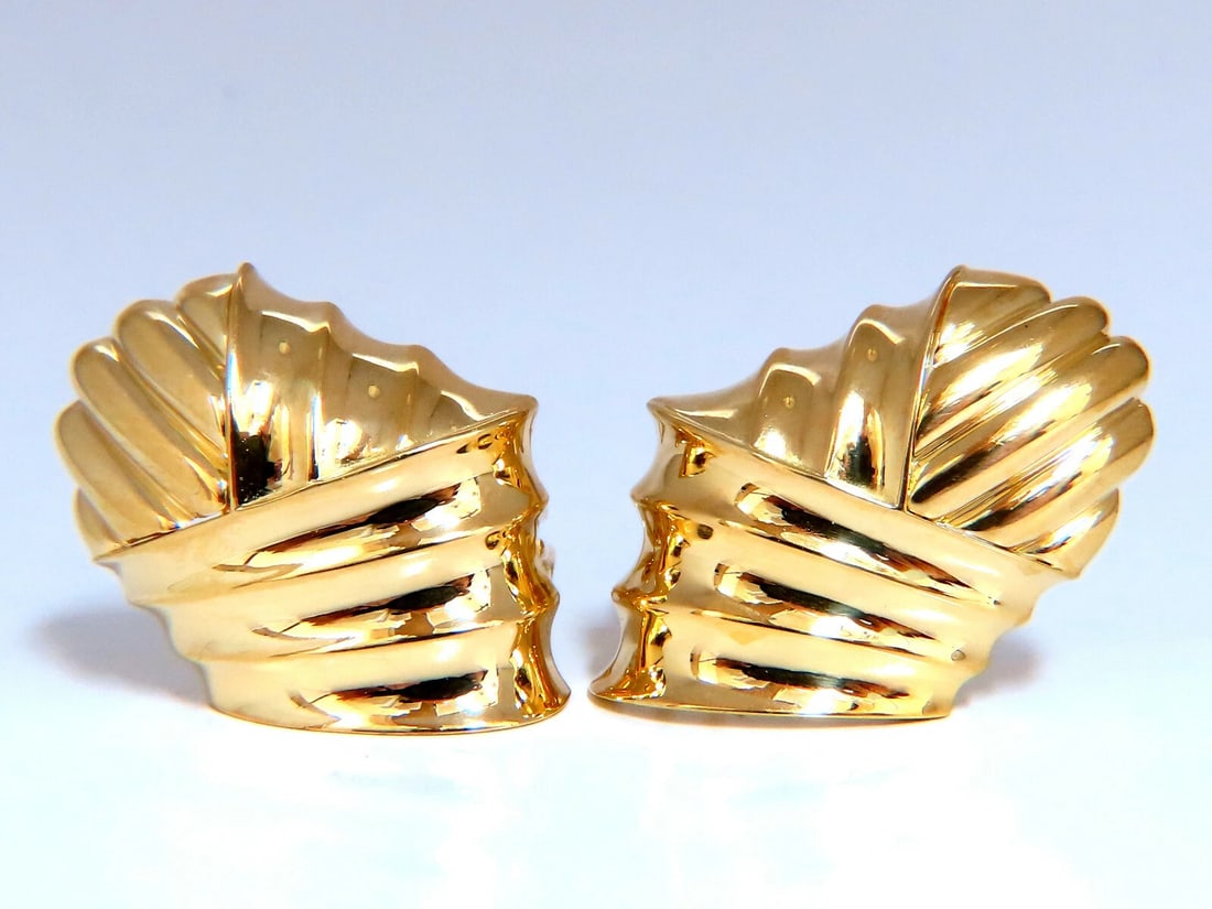 18kt Gold Clip earrings Shell Classic** - 4
