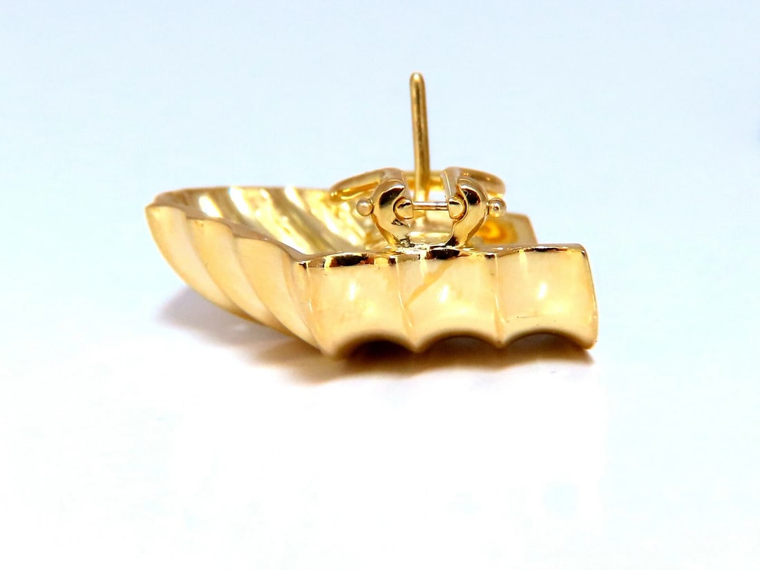 18kt Gold Clip earrings Shell Classic** - 5