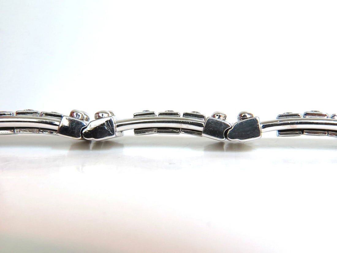 Mens Studded Gothic Deco Sliding Diamonds Box Bead Deco Channel Bracelet 14kt *v - 5