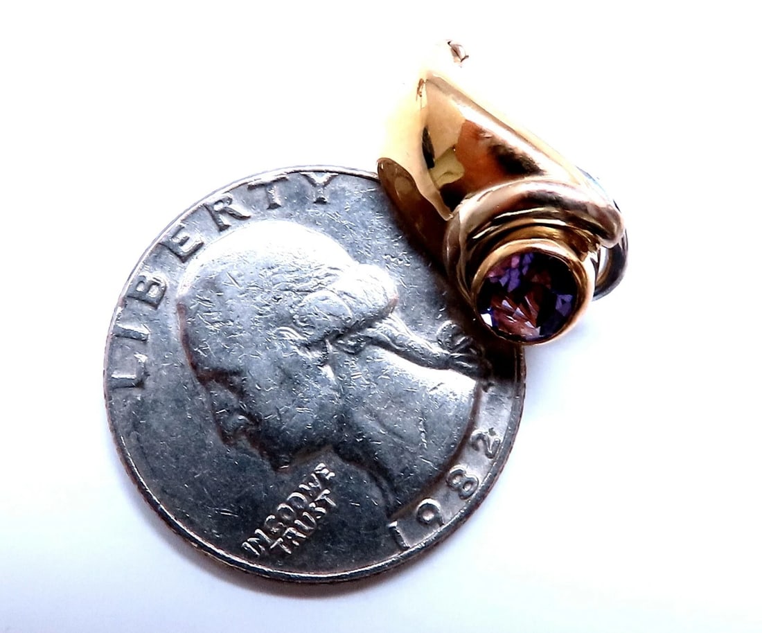 2ct natural oval purple amethyst clip earrings 18kt** - 5