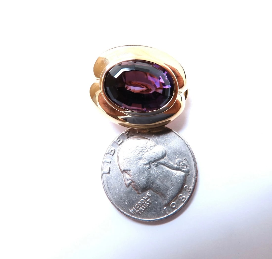 34ct natural oval purple amethyst clip earrings 14kt** - 5