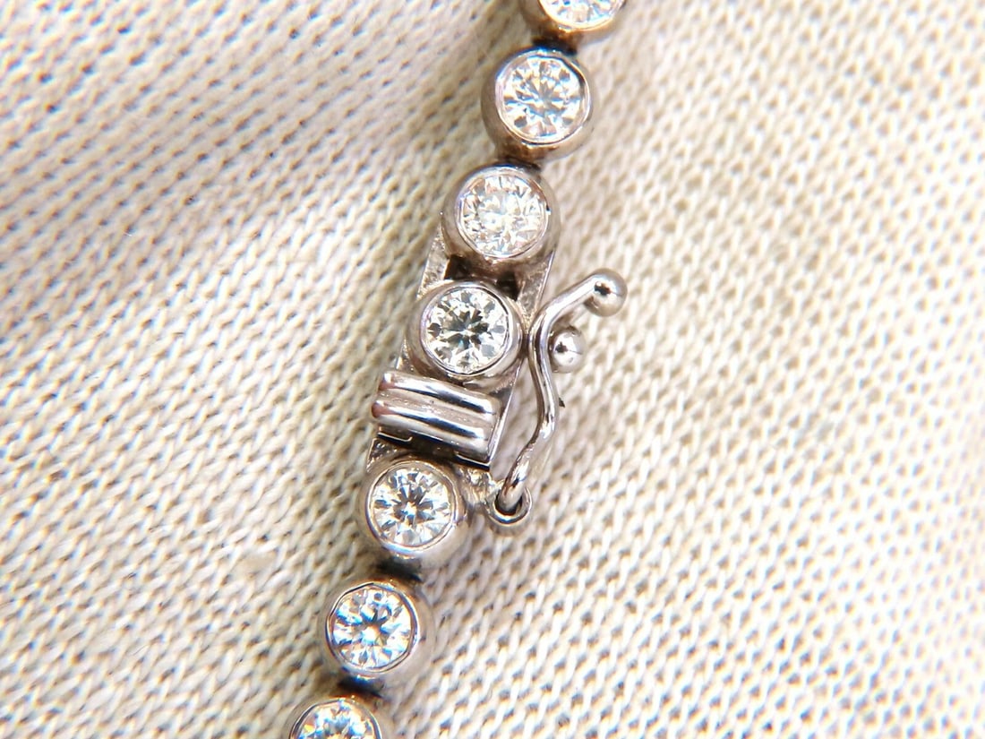 3.07ct. natural round diamonds tubular flush link tennis bracelet 14kt *v - 5