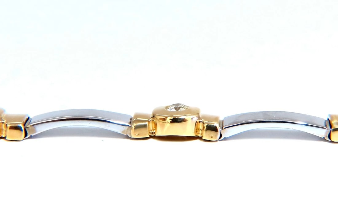 1.50 carat natural round diamond bezel flush set Diamond bracelet 14kt *v - 5