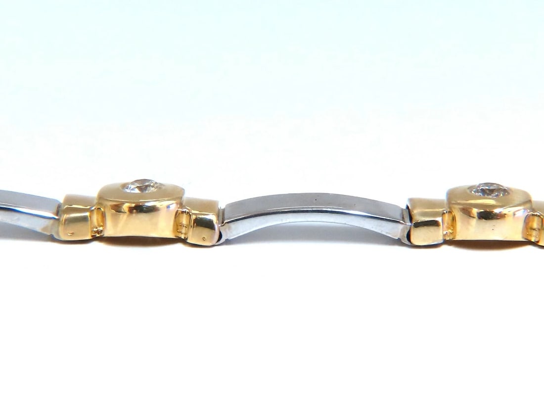 1.50 carat natural round diamond bezel flush set Diamond bracelet 14kt *v - 6