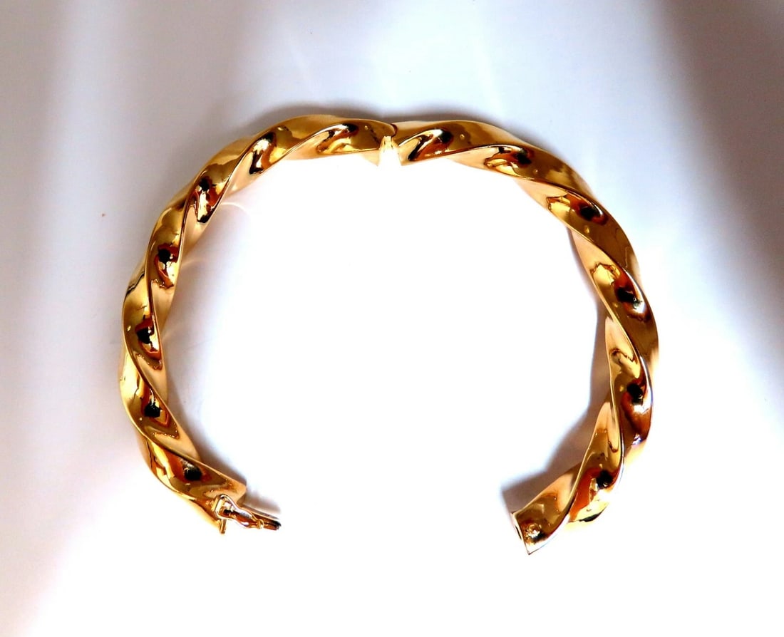 Bangle bracelet Candy Cane twist 14 karat 8.5 mm Italy *v - 5