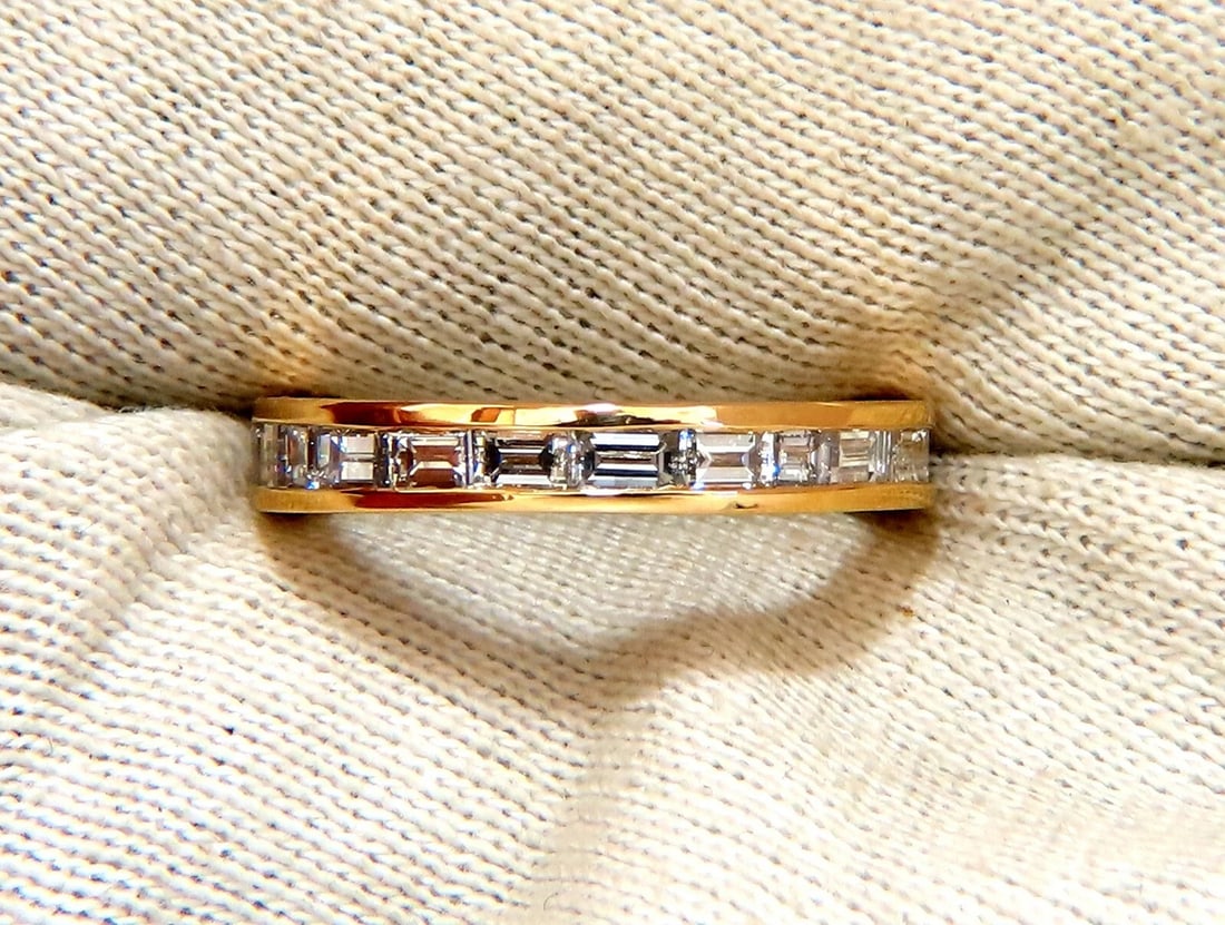 2.20ct. natural baguette diamonds eternity ring 14kt Gold 3.8mm size 8.5 *v - 5