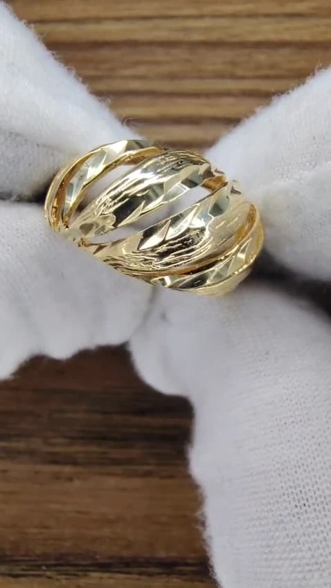 Dome Staggered 14kt Ring *v - 3