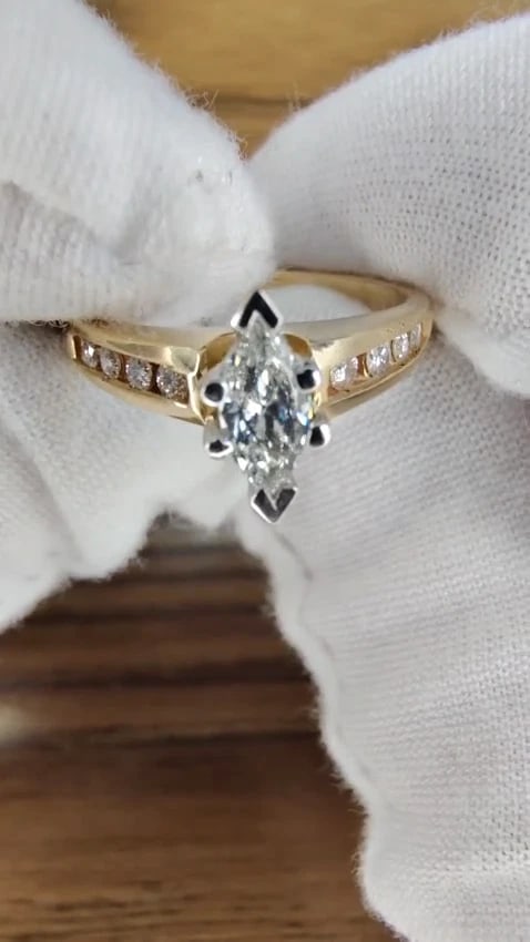 .40ct Natural Marquise Diamonds Accent Ring 14kt gold *v - 3