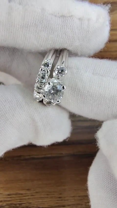 .68ct Natural Diamond Solitaire Ring + Band 14kt Set *v - 3