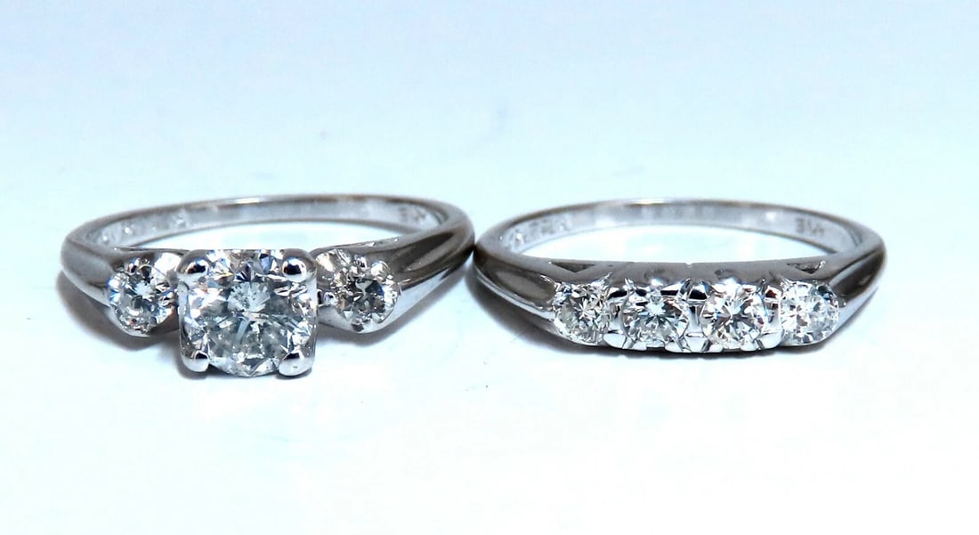 .68ct Natural Diamond Solitaire Ring + Band 14kt Set *v - 4