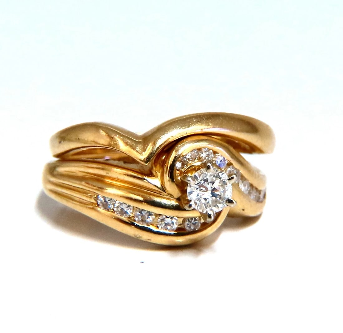 .24ct Natural Diamond Solitaire Ring + Band 14kt gold Set *v (1 of 7)