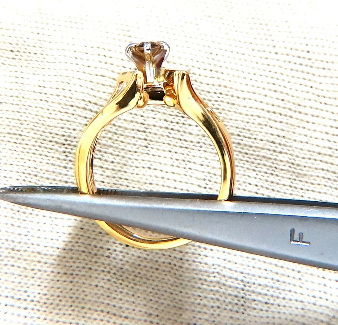 .90ct Natural Fancy Color Yellow Brown Diamond Ring 14kt *v - 6