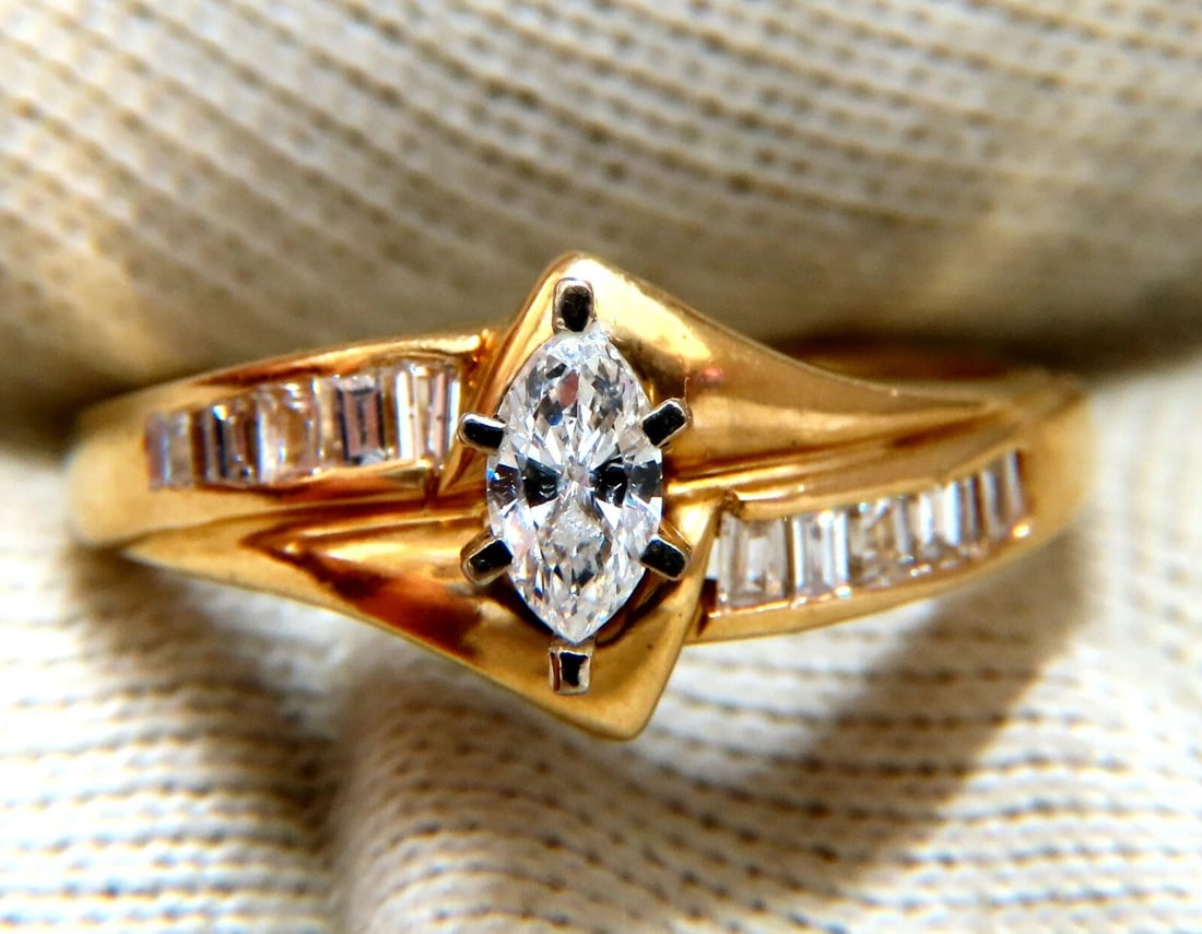 .53ct Natural Marquise Cut Natural Diamond Ring 14kt. Raised *v - 6