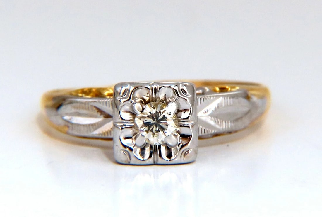 .15ct Natural Diamond Vintage Solitaire Ring 14kt gold *v - 4
