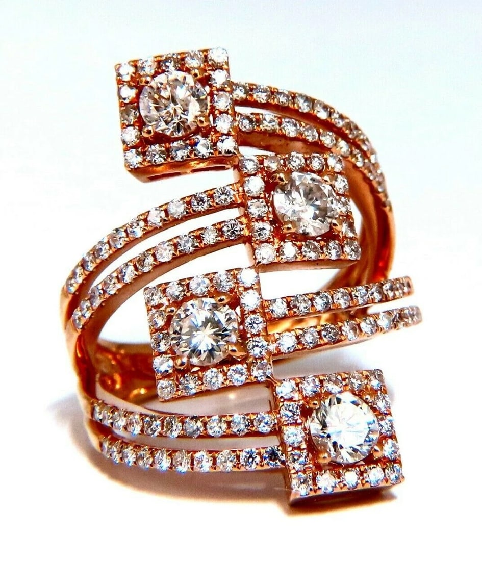 2.20ct Natural Diamonds Cluster Wrap Ring 18kt gold** - 4