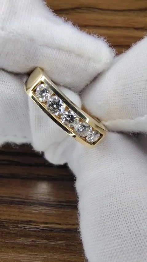 .70ct Natural Round Diamonds 5 Band Channel Ring 14kt *v - 3