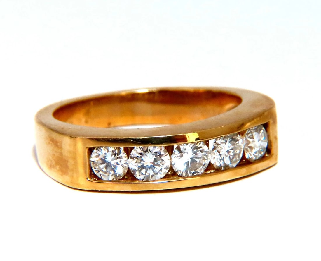 .70ct Natural Round Diamonds 5 Band Channel Ring 14kt *v - 4