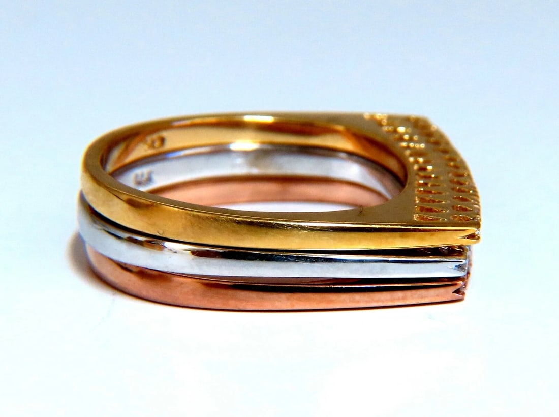 .75ct Natural Diamonds Stacking Bands 14kt Gold Mod minimalist deco *v - 5