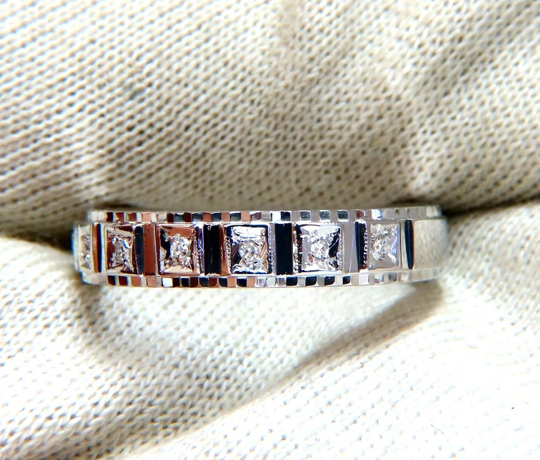 .10ct Natural Diamonds Square Box Mod Deco Mens Ring 14kt Size 11 *v - 6