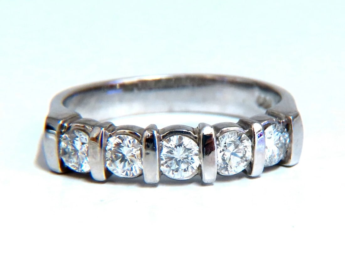 .75ct Natural Round Diamonds Channel Bar Ring 14kt *v (1 of 7)