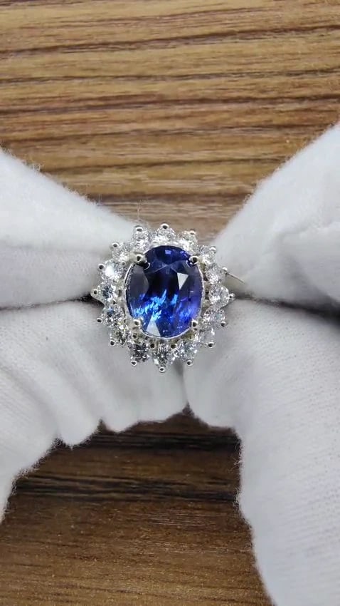 GIA Certified 4.08ct Natural Madagascar Sapphire Diamond Ring 14 Karat*v - 3