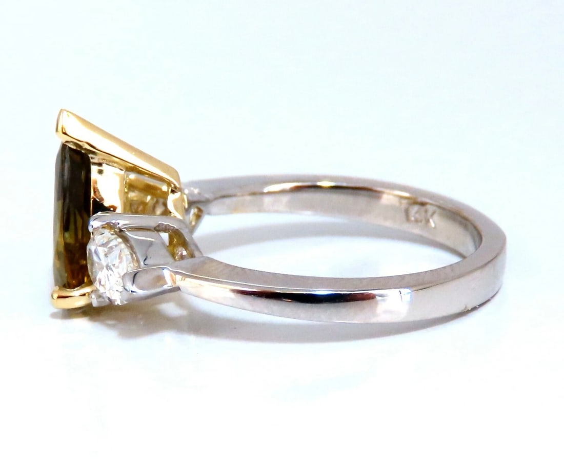 GIA Certified 2.04ct Natural No Heat Yellow Brown Sapphire Diamonds Ring 14kt *v - 5