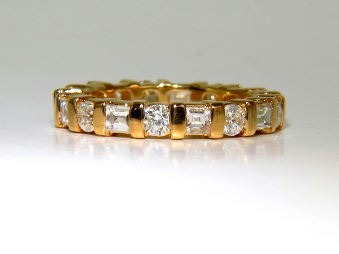 1.50CT NATURAL DIAMOND ETERNITY BAND BAGUETTE ROUNDS 14KT *v - 6