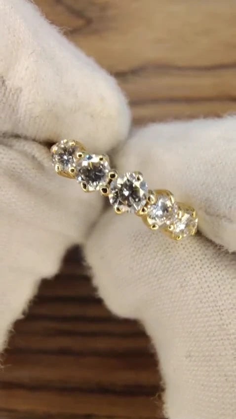 .75ct Natural Round Diamonds Calibrated Ring Band 14kt G/Vs *v - 3