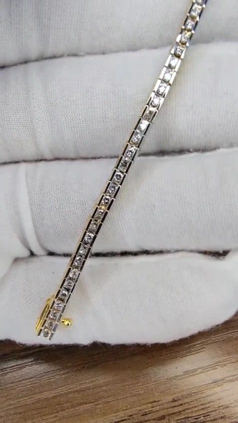 1.40ct Natural Diamonds Tennis Bracelet 14kt Gold Classic Channel Mount *v - 3