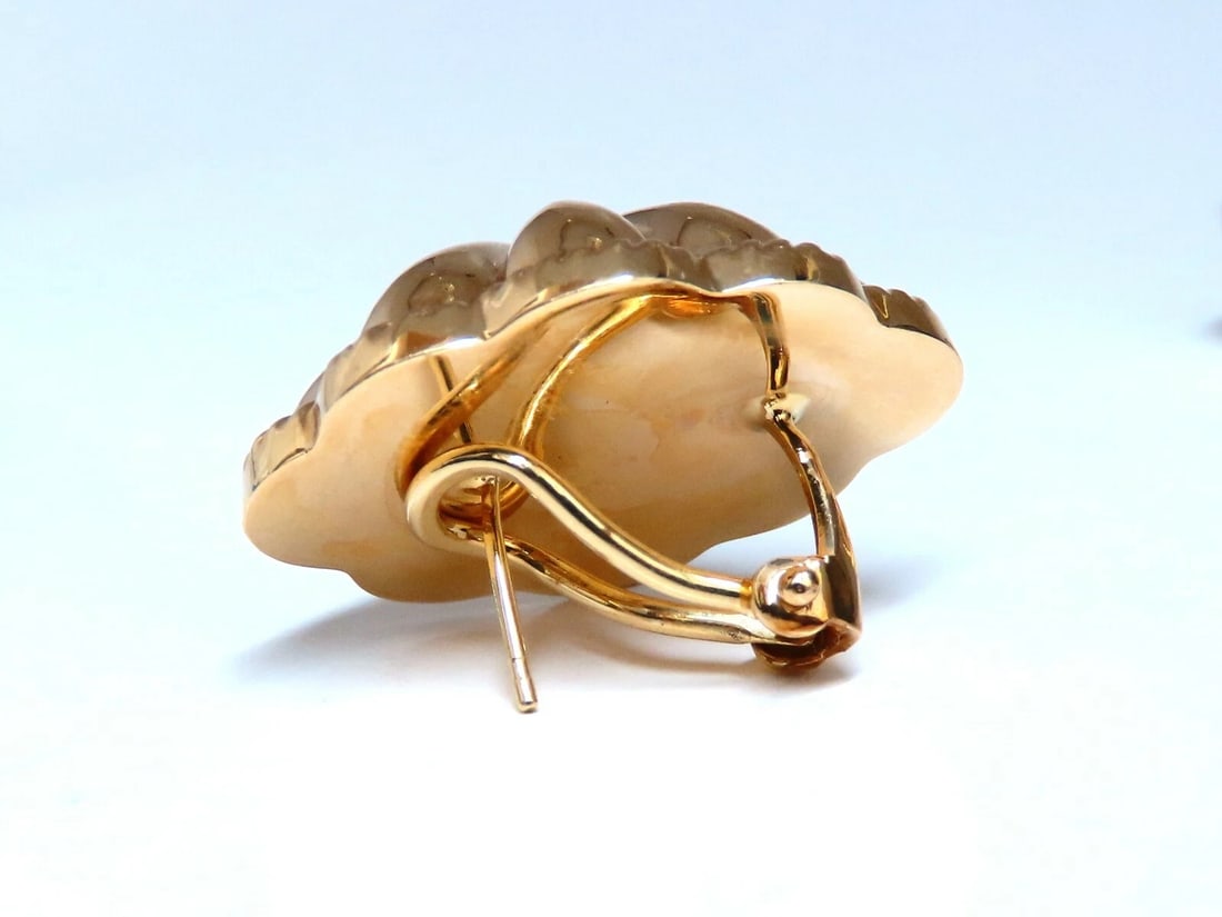 14kt Gold Textured Watermelon Clip Earrings ** - 5