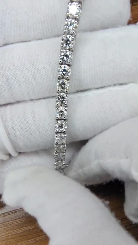 11.45ct Natural Diamonds Tennis Bracelet 14kt Gold Classic Riviera *v - 3