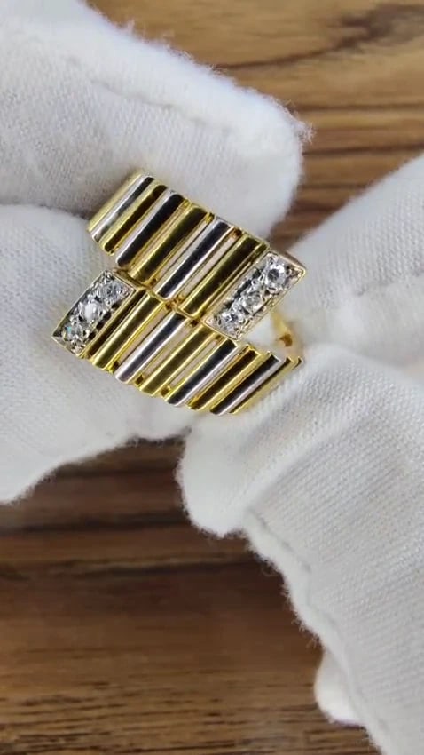 .10ct Tubular Round cut natural diamond ring 18kt gold H/vs2 *v - 3