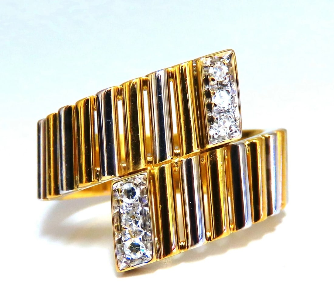 .10ct Tubular Round cut natural diamond ring 18kt gold H/vs2 *v - 4