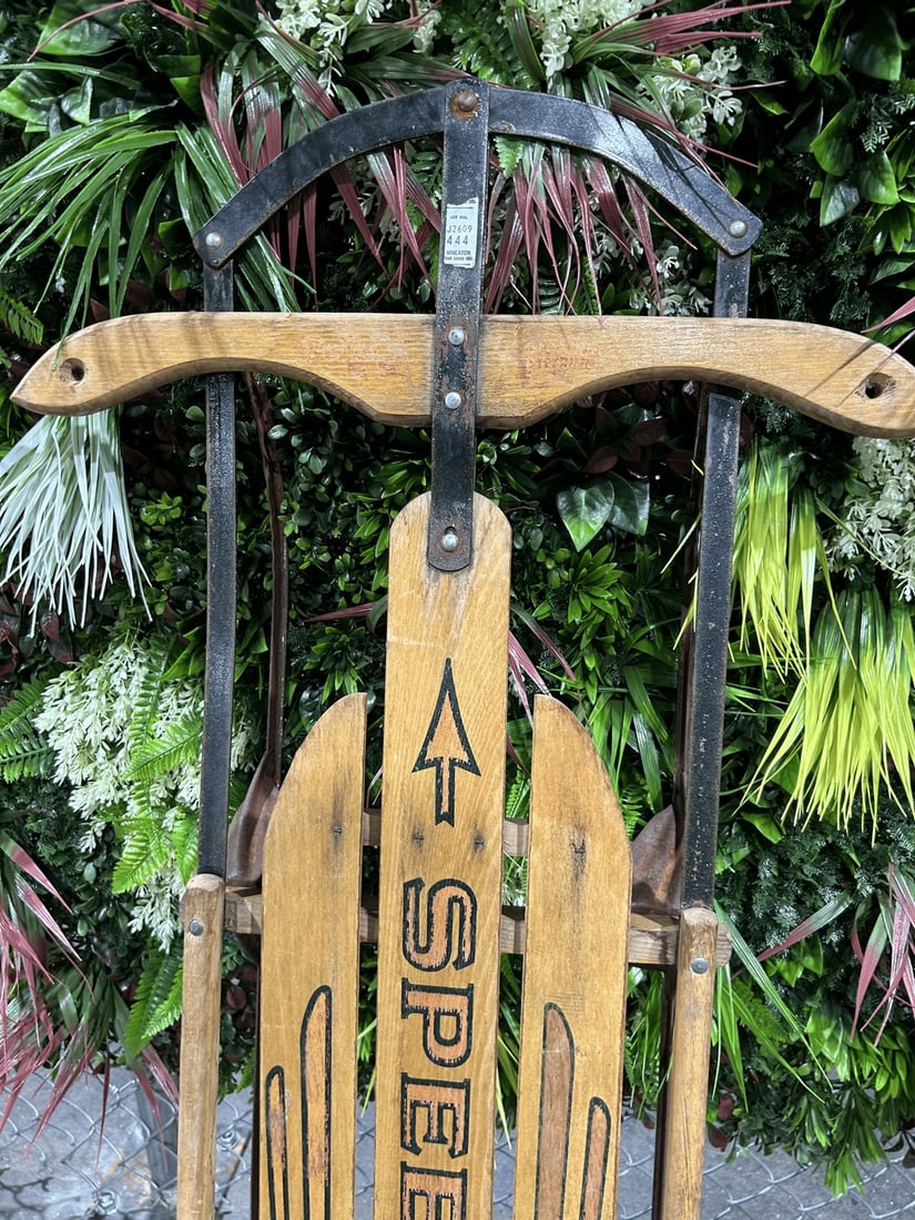 Vintage "Speedaway" Wooden Sled - 2