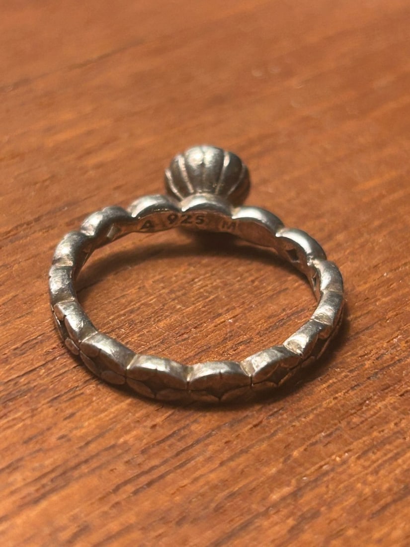 Spinning Sterling Silver and Pearl Ring - 3