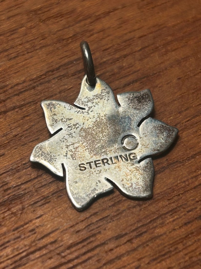 Sterling Silver Floral Motif Pendant - 3