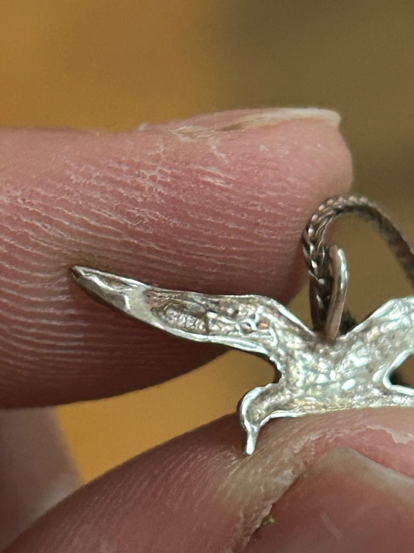 Sterling Silver Soaring Bird Pendant Necklace - 3